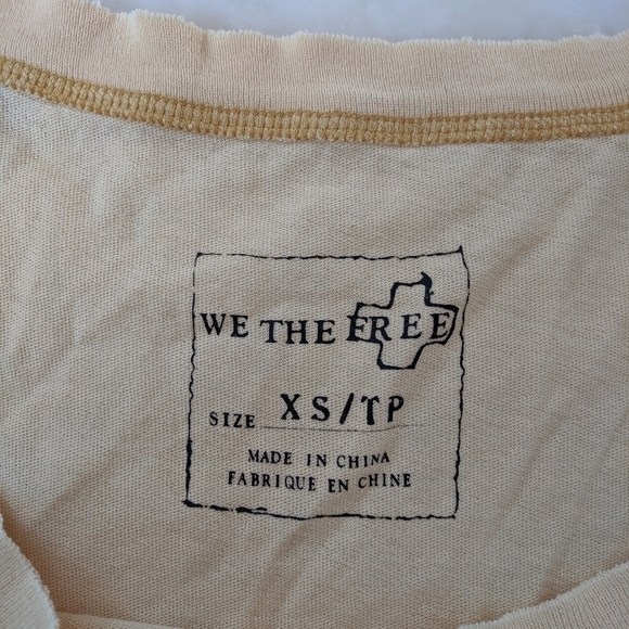 free PEOPLE we the free boho girlie greaser top yellow xs - Picture 5 of 9